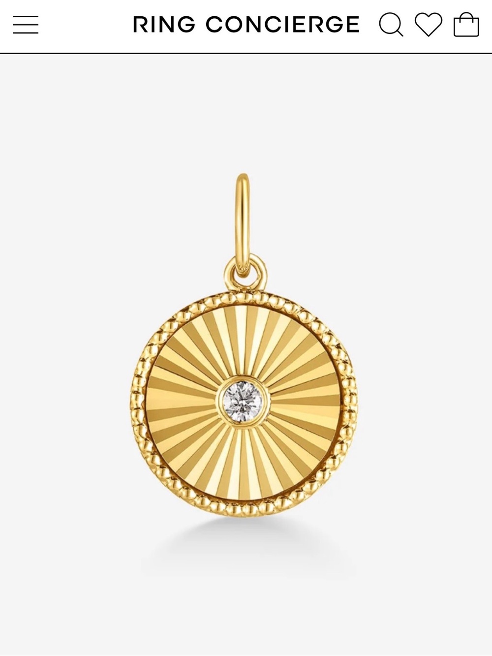 Ring Concierge Fluted Round Diamond Pendant